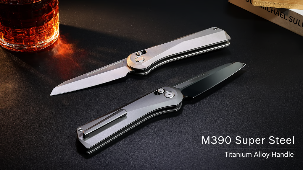 DLC & Nano Ceramic —EDC Titanium Folding Knife | M390 Blade