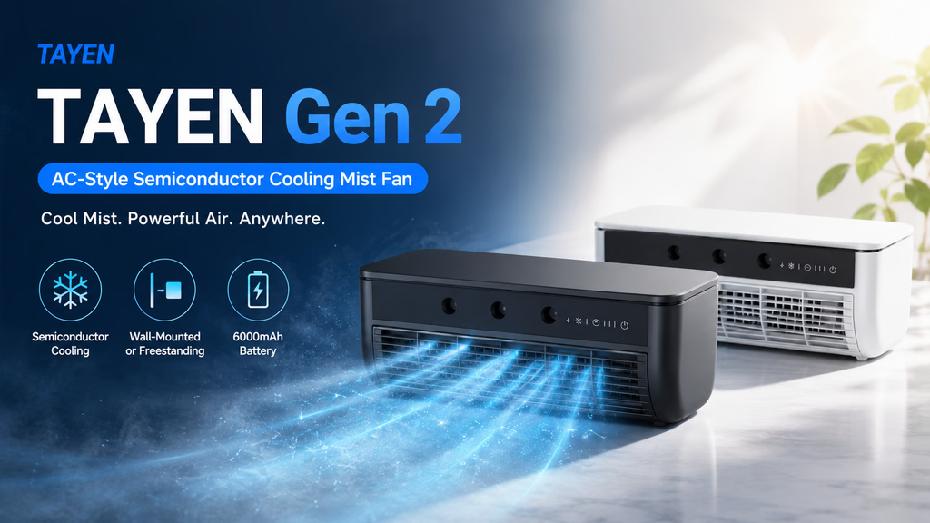 TAYEN Gen 2 — AC-Style Semiconductor Cooling Mist Fan