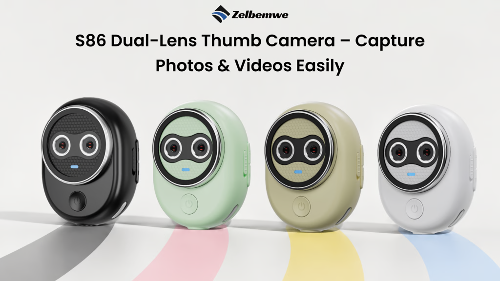 S86 Dual-Lens Thumb Camera – Capture Photos & Videos Easily